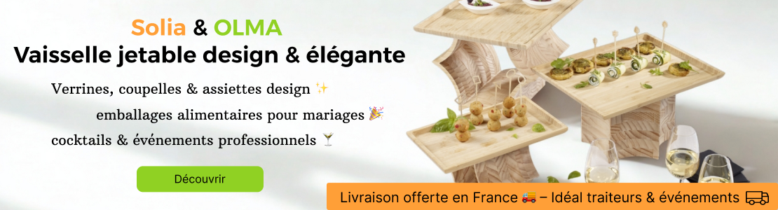 Solia et OLMA - Vaisselle jetable design et élégante.